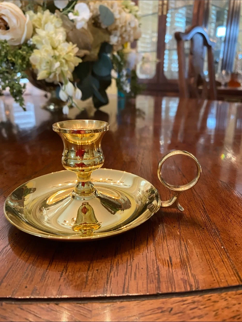 Baldwin Brass Chamberstick Candle Holder - Shiny Gold